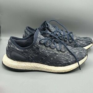 Adidas PureBoost Running Shoes Men Blue Grey Knit BB6287 Size 10.5